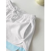 image:imageRoseSeek Womens 2 Packs Drawstring Waist Sweat Shorts Low Rise Workout Track Shorts Casual LoungeWhite Blue