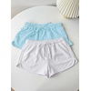 image:imageRoseSeek Womens 2 Packs Drawstring Waist Sweat Shorts Low Rise Workout Track Shorts Casual LoungeWhite Blue