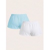 image:imageRoseSeek Womens 2 Packs Drawstring Waist Sweat Shorts Low Rise Workout Track Shorts Casual LoungeWhite Blue