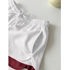image:imageRoseSeek Womens 2 Packs Drawstring Waist Sweat Shorts Low Rise Workout Track Shorts Casual LoungeWhite Burgundy