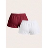 image:imageRoseSeek Womens 2 Packs Drawstring Waist Sweat Shorts Low Rise Workout Track Shorts Casual LoungeWhite Burgundy
