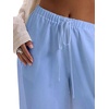 image:imageRoseSeek Womens Beach Cover Ups Wide Leg Loose Linen Pants Swimsuit Coverup Summer Vacation Outfits 2026Blue