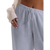 image:imageRoseSeek Womens Beach Cover Ups Wide Leg Loose Linen Pants Swimsuit Coverup Summer Vacation Outfits 2026Light Grey