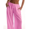 image:imageRoseSeek Womens Beach Cover Ups Wide Leg Loose Linen Pants Swimsuit Coverup Summer Vacation Outfits 2026Light Pink