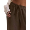 image:imageRoseSeek Womens Beach Cover Ups Wide Leg Loose Linen Pants Swimsuit Coverup Summer Vacation Outfits 2026Medium Brown