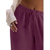 image:imageRoseSeek Womens Beach Cover Ups Wide Leg Loose Linen Pants Swimsuit Coverup Summer Vacation Outfits 2026Red Violet