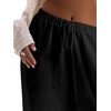 image:imageRoseSeek Womens Beach Cover Ups Wide Leg Loose Linen Pants Swimsuit Coverup Summer Vacation Outfits 2026Soft Black