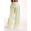 image:imageRoseSeek Womens Beach Cover Ups Wide Leg Loose Linen Pants Swimsuit Coverup Summer Vacation Outfits 2026Yellow Beige