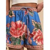 image:imageRoseSeek Womens Boho Floral Summer Shorts High Waisted Wide Leg Tropical Holiday Vacation ShortsBlue