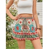 image:imageRoseSeek Womens Boho Floral Summer Shorts High Waisted Wide Leg Tropical Holiday Vacation ShortsGreen Beige Red