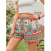 image:imageRoseSeek Womens Boho Floral Summer Shorts High Waisted Wide Leg Tropical Holiday Vacation ShortsGreen Beige Red