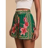 image:imageRoseSeek Womens Boho Floral Summer Shorts High Waisted Wide Leg Tropical Holiday Vacation ShortsMulticolor Green