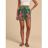 image:imageRoseSeek Womens Boho Floral Summer Shorts High Waisted Wide Leg Tropical Holiday Vacation ShortsMulticolor Green