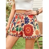 image:imageRoseSeek Womens Boho Floral Summer Shorts High Waisted Wide Leg Tropical Holiday Vacation ShortsMulticolor Red