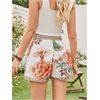 image:imageRoseSeek Womens Boho Floral Summer Shorts High Waisted Wide Leg Tropical Holiday Vacation ShortsWhite and Red