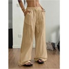 image:imageRoseSeek Womens Boho Wide Leg Linen Pants Drawstring Waist Casual Loose Trousers Vacation OutfitsLight Brown