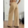 image:imageRoseSeek Womens Boho Wide Leg Linen Pants Drawstring Waist Casual Loose Trousers Vacation OutfitsLight Brown