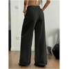 image:imageRoseSeek Womens Boho Wide Leg Linen Pants Drawstring Waist Casual Loose Trousers Vacation OutfitsPure Black