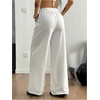 image:imageRoseSeek Womens Boho Wide Leg Linen Pants Drawstring Waist Casual Loose Trousers Vacation OutfitsWhite