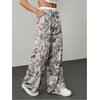 image:imageRoseSeek Womens Camo Pants Wide Leg Baggy Sweatpants Drawstring Waist Y2k Stweat Pants Joggers StreetwearGrey