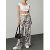 image:imageRoseSeek Womens Camo Pants Wide Leg Baggy Sweatpants Drawstring Waist Y2k Stweat Pants Joggers StreetwearGrey