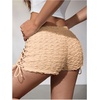 image:imageRoseSeek Womens Drawstring Lace Up Frill Drop Waist Shorts Skinny Y2k Summer Mini ShortsApricot