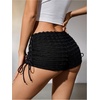 image:imageRoseSeek Womens Drawstring Lace Up Frill Drop Waist Shorts Skinny Y2k Summer Mini ShortsBlack