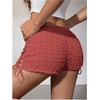 image:imageRoseSeek Womens Drawstring Lace Up Frill Drop Waist Shorts Skinny Y2k Summer Mini ShortsCoral Pink