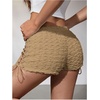 image:imageRoseSeek Womens Drawstring Lace Up Frill Drop Waist Shorts Skinny Y2k Summer Mini ShortsKhaki