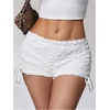 image:imageRoseSeek Womens Drawstring Lace Up Frill Drop Waist Shorts Skinny Y2k Summer Mini ShortsWhite