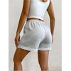 image:imageRoseSeek Womens Drawstring Waist Roll Up Hem Track Shorts Summer Casual Pockets Sweat ShortsLight Grey