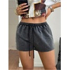 image:imageRoseSeek Womens Drawstring Waist Summer Mini Shorts Low Rise Gym Athletic Shorts StreetwearBlack