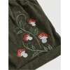 image:imageRoseSeek Womens Embroidered Corduroy Shorts Elastic High Waisted Straight Leg Casual Lounge ShortsArmy Green