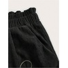 image:imageRoseSeek Womens Embroidered Corduroy Shorts Elastic High Waisted Straight Leg Casual Lounge ShortsBlack
