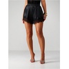 image:imageRoseSeek Womens Faux Leather Lace Trim Shorts High Waisted Mini Shorts Lolita Y2k OutfitsBlack
