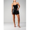 image:imageRoseSeek Womens Faux Leather Lace Trim Shorts High Waisted Mini Shorts Lolita Y2k OutfitsBlack