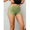 image:imageRoseSeek Womens Lace Up Rhinestone Leopard Shorts Elastic Low Waist Y2K Bodycon Mini Shorts ClubwearGreen