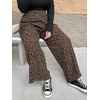 image:imageRoseSeek Womens Leopard Cheetah Corduroy Wide Leg Pants Elastic High Waisted Baggy Pants Casual TrousersMulticolor