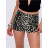 image:imageRoseSeek Womens Leopard Sequin Mini Shorts Drop Waist Skinny Y2K Shorts Club Rave BottomsBlack