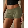 image:imageRoseSeek Womens Low Rise Booty Shorts Elastic Waist Skinny Y2K Mini Shorts Hot Pants StreetwearArmy Green