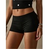 image:imageRoseSeek Womens Low Rise Booty Shorts Elastic Waist Skinny Y2K Mini Shorts Hot Pants StreetwearBlack