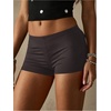 image:imageRoseSeek Womens Low Rise Booty Shorts Elastic Waist Skinny Y2K Mini Shorts Hot Pants StreetwearBrown