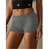 image:imageRoseSeek Womens Low Rise Booty Shorts Elastic Waist Skinny Y2K Mini Shorts Hot Pants StreetwearDark Grey