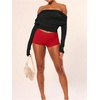 image:imageRoseSeek Womens Low Rise Mini Shorts Y2k Skinny Micro Booty Shorts Summer Hot Pants Party Rave Streetwear 2026Red