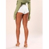 image:imageRoseSeek Womens Low Rise Mini Shorts Y2k Skinny Micro Booty Shorts Summer Hot Pants Party Rave Streetwear 2026White
