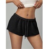 image:imageRoseSeek Womens Low Rise SweatShorts Elastic Drawstring Waist Sweat Shorts Summer Running Lounge Mini ShortsBlack