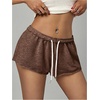 image:imageRoseSeek Womens Low Rise SweatShorts Elastic Drawstring Waist Sweat Shorts Summer Running Lounge Mini ShortsBrown