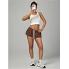 image:imageRoseSeek Womens Low Rise SweatShorts Elastic Drawstring Waist Sweat Shorts Summer Running Lounge Mini ShortsBrown