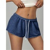 image:imageRoseSeek Womens Low Rise SweatShorts Elastic Drawstring Waist Sweat Shorts Summer Running Lounge Mini ShortsDark Blue