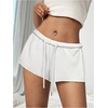 image:imageRoseSeek Womens Low Rise SweatShorts Elastic Drawstring Waist Sweat Shorts Summer Running Lounge Mini ShortsWhite